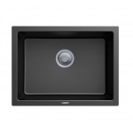 Carysil Black Single Big Bowl Granite Kitchen/Laundry Sink Top/Flush/Under Mount 610 x 457 x 205mm